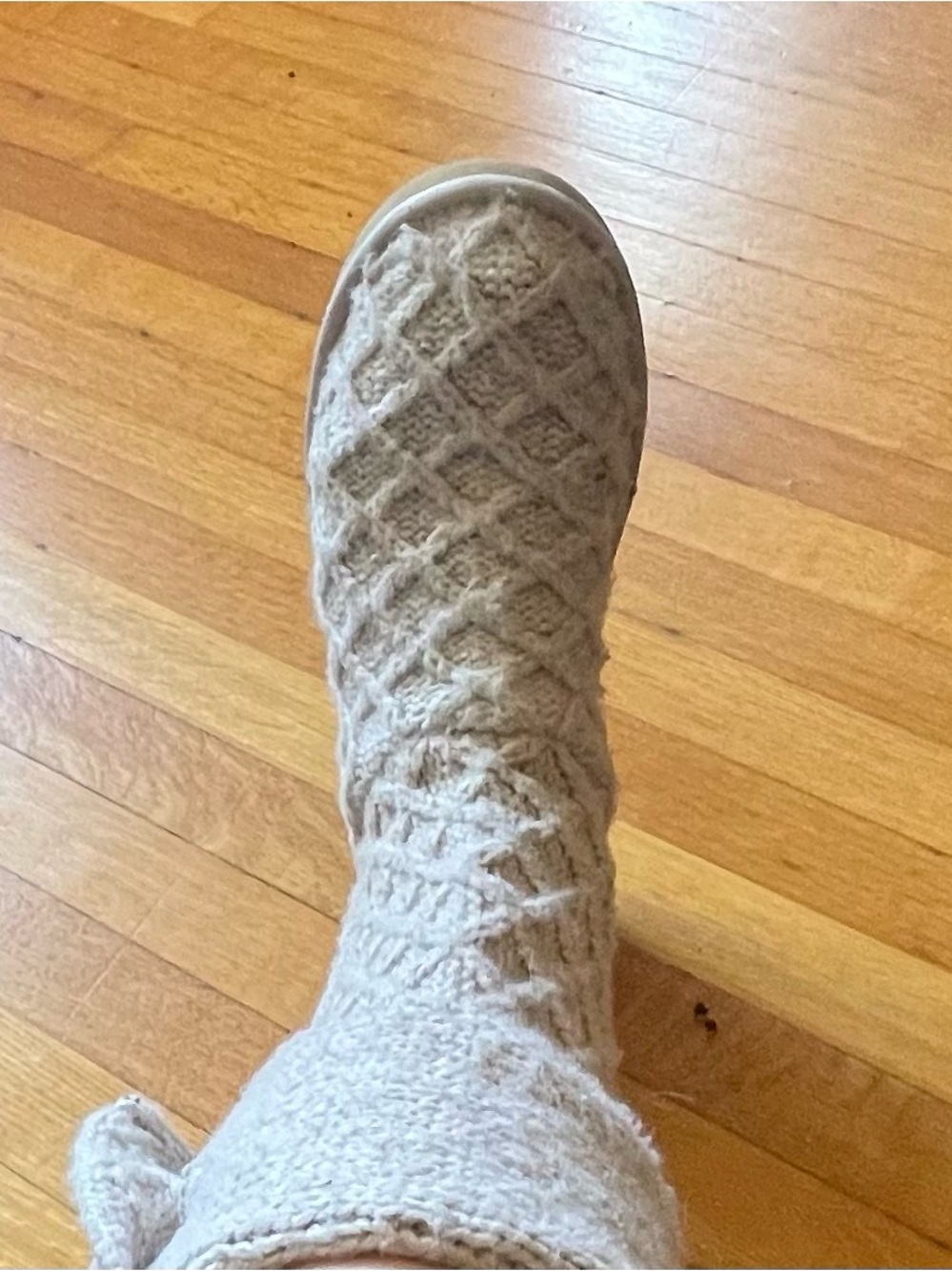 UGG Lattice Cardy Knit Boots 3066 Gray/Taupe Women’s Size